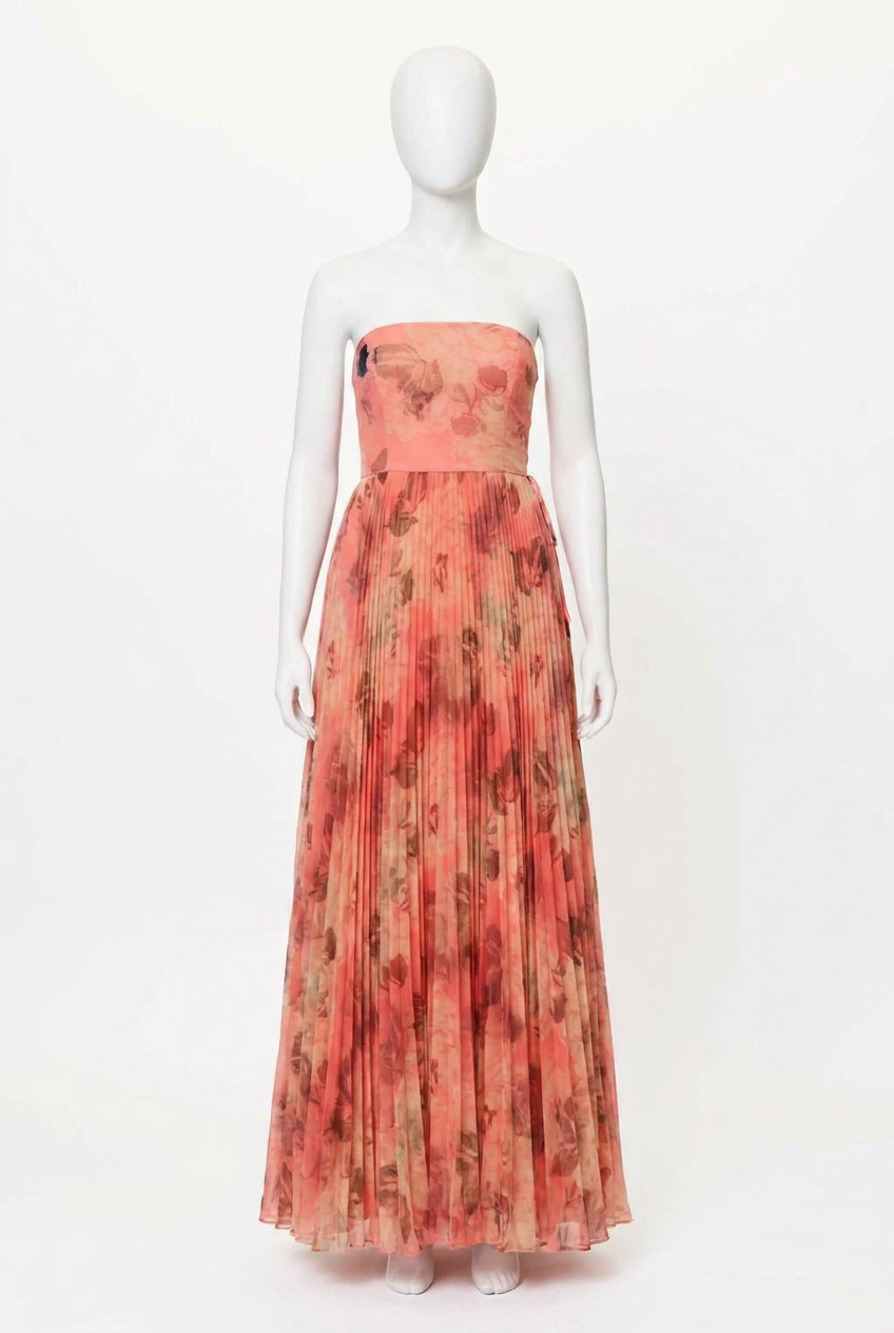 NEW HUTCH costella gown in pink brushes floral